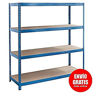 Regalux Estantería para cargas pesadas XXL (Al x An x Pr: 180 x 180 x 60 cm, Número de baldas: 4 ud., Inserción, Azul)