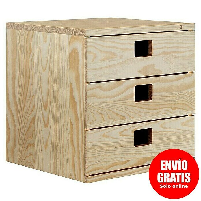 Astigarraga Dinamic Cajonera (L x An x Al: 33 x 36,2 x 36,2 cm, Madera de pino, Natural)