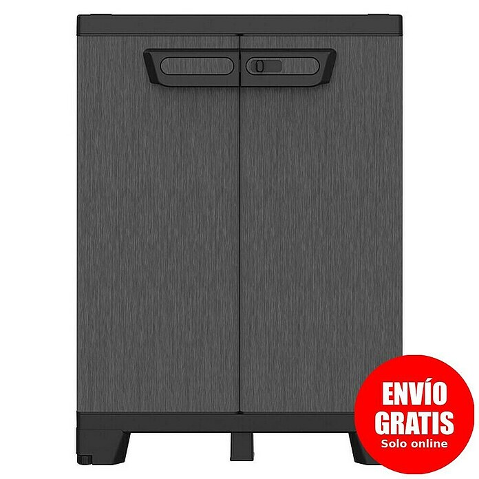 Terry Armario multiusos de plástico  Ardesia (L x An x Al: 39 x 68 x 93,5 cm, Número de puertas: 2 ud., Gris oscuro/Negro) | BAUHAUS