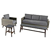 Sunfun Anika Loungemöbel-Set (4-tlg., Polyrattan, Hellgrau)