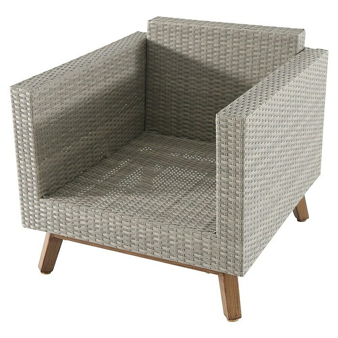 Sunfun Anika Loungemöbel-Set (4-tlg., Polyrattan, Hellgrau)