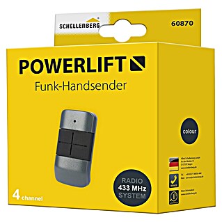 Schellenberg Funkhandsender Powerlift (Anzahl Kanäle: 4 Stk., Passend für: Schellenberg Garagentor- und Drehtorantriebe)