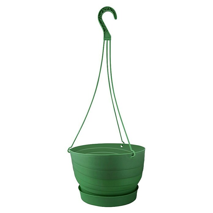 Viseči cvetlični lonec Twister  (Plastika, Zelena, Premer: 26 cm) | 8444 - Kunststoff Pflanzgefäße | IAKB - Gefäße Outdoor | IAK - Gefässe,Deko outdoor, Zeitschriften | IA - Gartenhartware | I - Stadtgarten | BAUHAUS