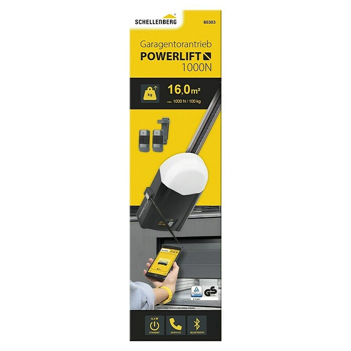 Schellenberg Garagentorantrieb Powerlift 1000N (Torfläche: 16 m², Zugkraft: 1 000 N) | BAUHAUS