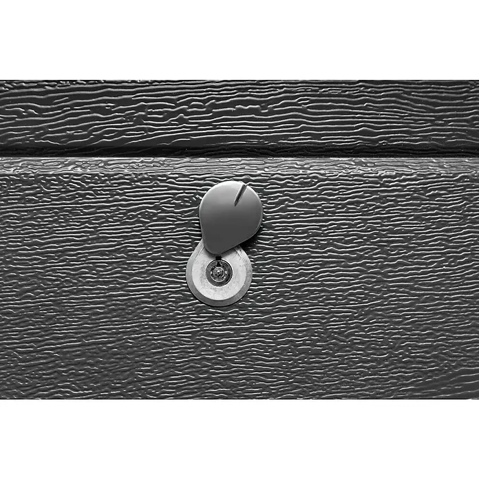 Schellenberg Notentriegelungs-Schloss Powerlift - Passend für: Garagentore bis 40 mm Stärke - Ein Türspion an einer dunklen Tür mit einer markanten Holzmaserung. Der Spion ist gut sichtbar und bietet Sicherheit.