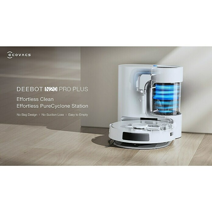Ecovacs Saugwischroboter Deebot N20 Plus White (Saugkraft: 8 000 Pa, Akkulaufzeit: 170 min, Fassungsvermögen Roboter: 400 ml) | BAUHAUS