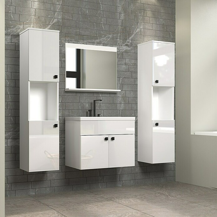 Trendteam Badmöbel-Set Haven (Gesamtbreite Badmöbel: 163 cm, Weiß, Glänzend, 5 -tlg.) | BAUHAUS