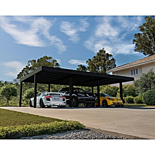 Palram – Canopia Carport Oslo (Außenmaß inkl. Dachüberstand (B x T): 5,96 x 9,01 m, Schwarz)