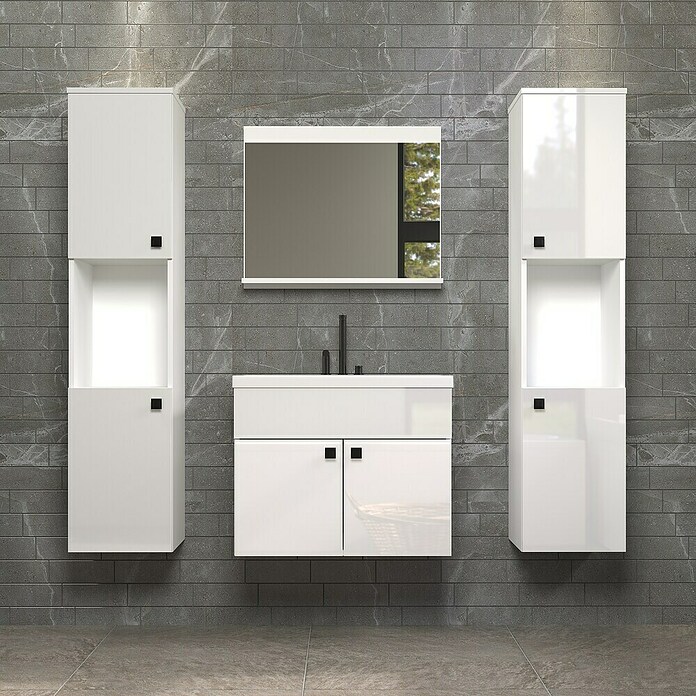Trendteam Badmöbel-Set Haven (Gesamtbreite Badmöbel: 163 cm, Weiß, Glänzend, 5 -tlg.) | BAUHAUS