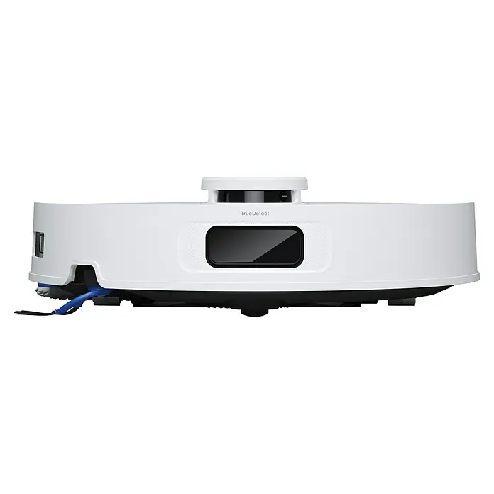 Ecovacs Saugwischroboter Deebot T30E Omni White - Saugkraft: 25.000 Pa, Akkulaufzeit: 180 min, Fassungsvermögen Roboter: 3 l - Nahaufnahme eines weißen Ecovacs-Saugroboters mit TrueDetect-Technologie, der für eine präzise Hinderniserkennung sorgt.