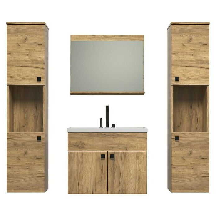 Trendteam Badmöbel-Set Haven (Gesamtbreite Badmöbel: 163 cm, Eiche Kraft Gold, Matt, 5 -tlg.) | BAUHAUS