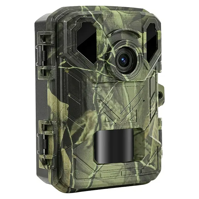 Denver Wildkamera WCS-5023 50 Megapixel - Camouflage - Detailaufnahme einer wetterfesten Wildkamera mit Tarnmuster, ideal für die Tierbeobachtung im Freien.