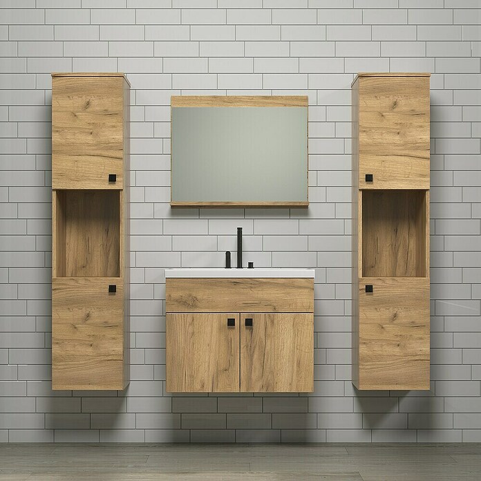 Trendteam Badmöbel-Set Haven (Gesamtbreite Badmöbel: 163 cm, Eiche Kraft Gold, Matt, 5 -tlg.) | BAUHAUS
