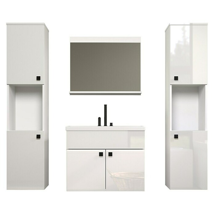 Trendteam Badmöbel-Set Haven (Gesamtbreite Badmöbel: 163 cm, Weiß, Glänzend, 5 -tlg.) | BAUHAUS