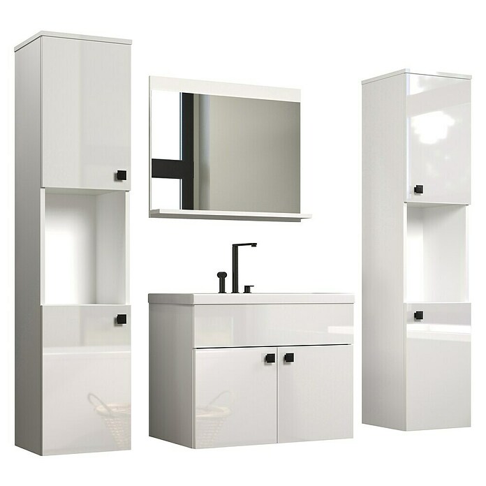 Trendteam Badmöbel-Set Haven (Gesamtbreite Badmöbel: 163 cm, Weiß, Glänzend, 5 -tlg.) | BAUHAUS
