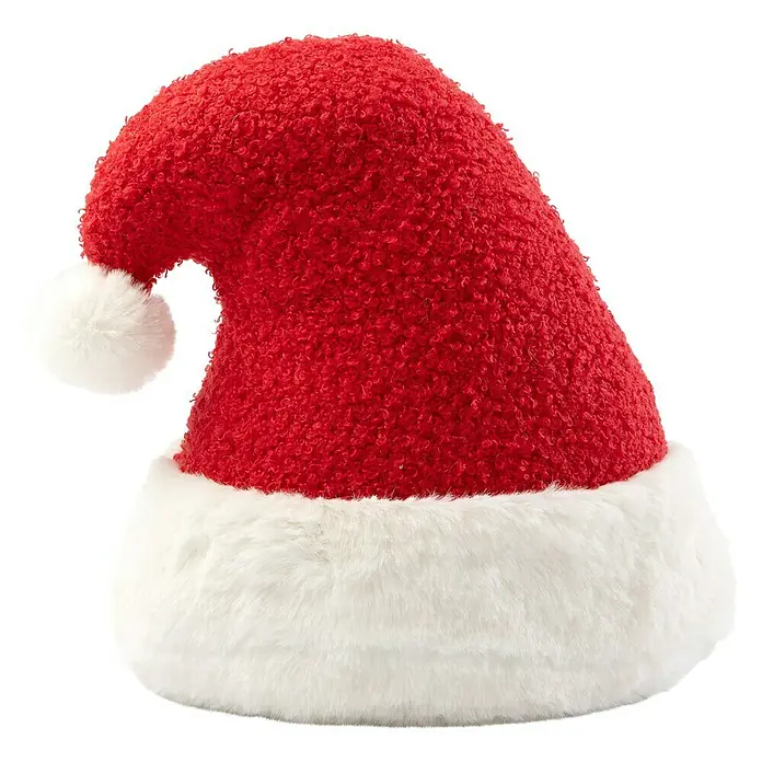 Türstopper Santa Xmas - 18 x 12 x 21 cm, Rot/Weiß - Roter und weißer Weihnachtsmannhut mit flauschigem Besatz und Bommel. Perfekt für die festliche Jahreszeit.
