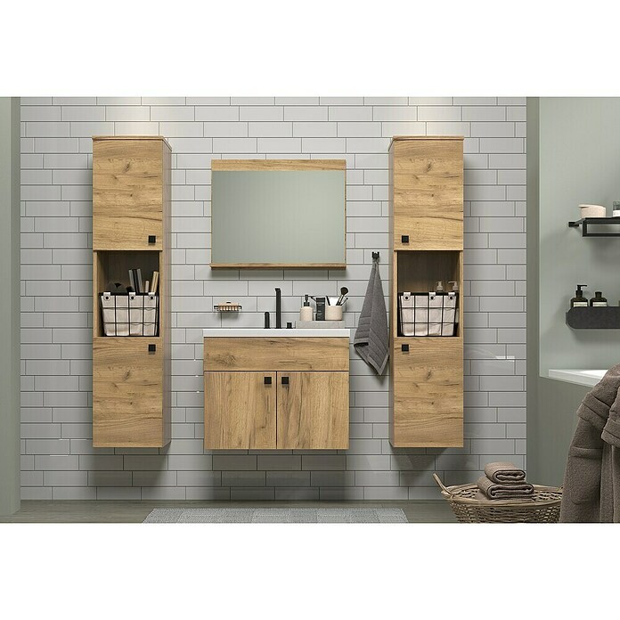 Trendteam Badmöbel-Set Haven (Gesamtbreite Badmöbel: 163 cm, Eiche Kraft Gold, Matt, 5 -tlg.) | BAUHAUS