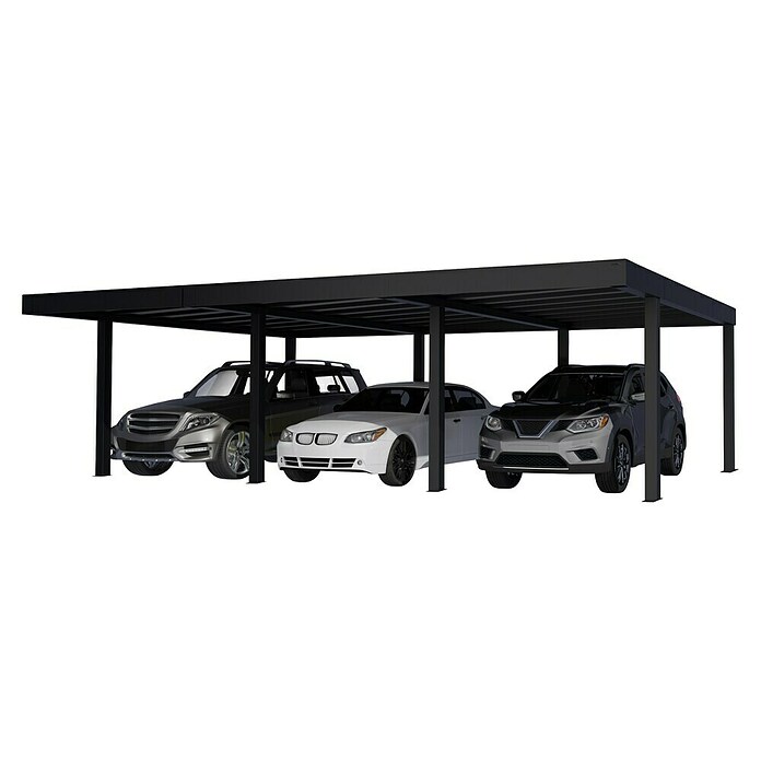 Palram – Canopia Carport Oslo (Medidas ext. (An x Pr): 5,96 x 9,01 m, Negro) | BAUHAUS