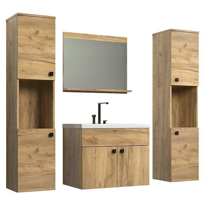 Trendteam Badmöbel-Set Haven (Gesamtbreite Badmöbel: 163 cm, Eiche Kraft Gold, Matt, 5 -tlg.) | BAUHAUS