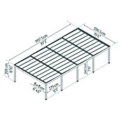 Palram – Canopia Carport Oslo (Außenmaß inkl. Dachüberstand (B x T): 5,96 x 12 m, Schwarz) | BAUHAUS