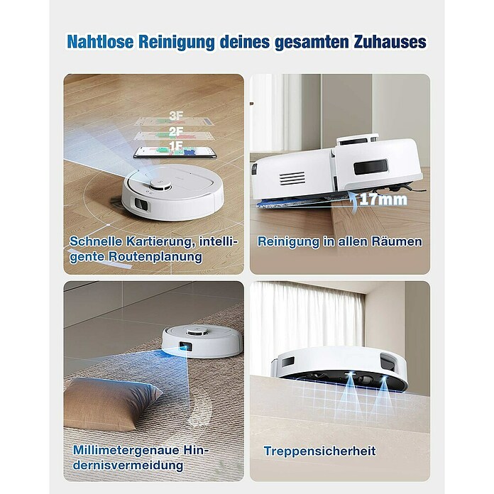 Ecovacs Saugwischroboter Deebot Mini Blue (Saugkraft: 9 000 Pa, Akkulaufzeit: 128 min, Fassungsvermögen Roboter: 140 ml) | BAUHAUS