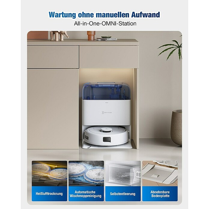 Ecovacs Saugwischroboter Deebot Mini Blue (Saugkraft: 9 000 Pa, Akkulaufzeit: 128 min, Fassungsvermögen Roboter: 140 ml) | BAUHAUS
