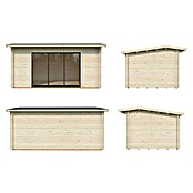 Palmako Caseta de jardín Ines Slide Plus (Medidas ext. (An x Pr): 524 x 379 cm, Madera sin tratar, Natural) | BAUHAUS
