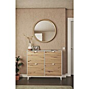 Meka Block Zapatero K-642 (L x An x Al: 20 x 117 x 97,5 cm, Roble Albar/Blanco Soft, Número de compartimentos: 4 ud.) | BAUHAUS