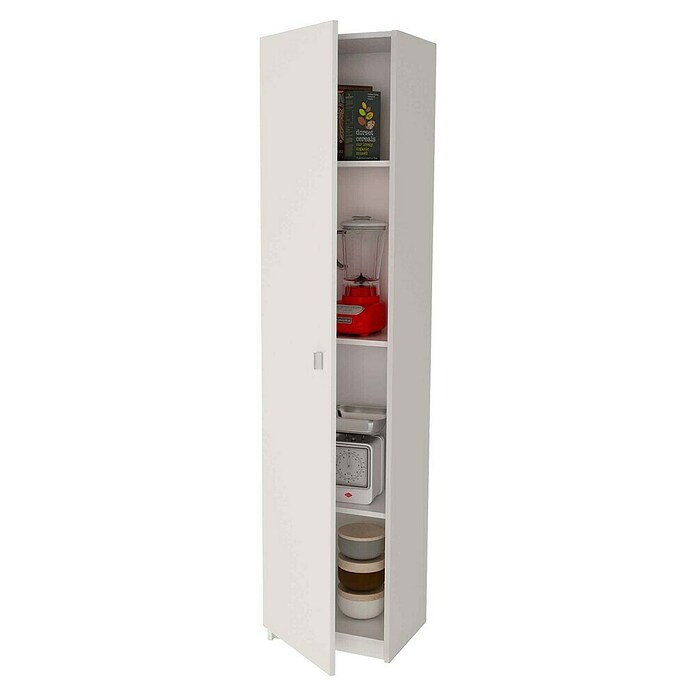 Meka Block Armario multiusos de madera K-8002 (35,6 x 40 x 180 cm, Blanco, Número de puertas: 1 ud., Espesor: 16 mm) | BAUHAUS