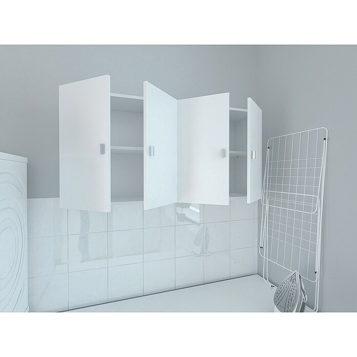 Meka Block Armario multiusos de madera K-8001 (L x An x Al: 26,5 x 60 x 60 cm, Blanco, Mueble colgado, Espesor: 16 mm) | BAUHAUS