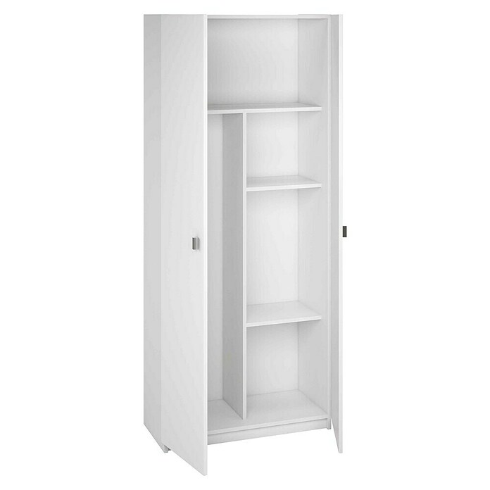 Meka Block Armario multiusos de madera K-8004 (35,6 x 75 x 180 cm, Blanco, Número de puertas: 2 ud., Espesor: 16 mm) | BAUHAUS
