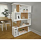 Meka Block Estantería de madera K-562 (L x An x Al: 28,6 x 110 x 152,5 cm, Número de baldas: 5 ud., Atornillado, Blanco Soft/Roble Albar) | BAUHAUS