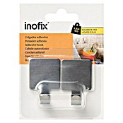 Inofix Colgador adhesivo 2077 (2 uds., Acero inoxidable, Plateado, Rectangular)