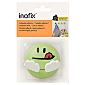 Inofix Colgador adhesivo infantil (1 ud., Plástico, Verde, Redondeada)