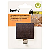 Inofix Colgador adhesivo 2320 (1 ud., Madera, Wengué, Cuadrado)