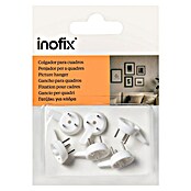 Inofix Gancho para colgar 3001 (Plástico, Montaje en la pared, Blanco)