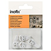 Inofix Gancho para colgar 3002-2- (Plástico, Montaje en la pared, Blanco)