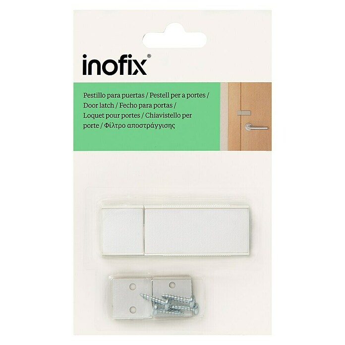 Inofix Pestillo deslizante 3022-2 (Puertas para cuartos de baño, Blanco)