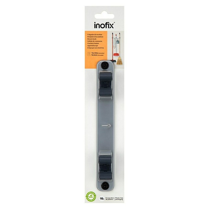 Inofix Colgador 3033 (An x Al: 3,2 x 4,6 cm, Acero, Número de ganchos: 2)