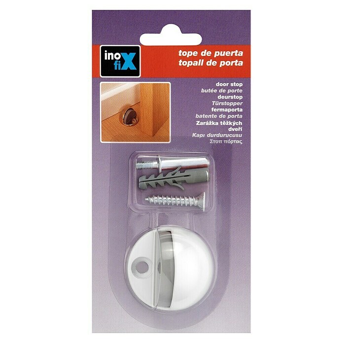 Inofix Tope de puerta 3049 (Metal, Blanco)