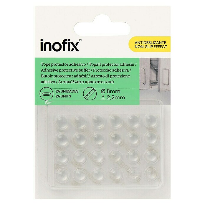 Inofix Adhesivo antideslizante 4050-2 (Diámetro: 8 mm, Transparente, Pegado, 25 piezas)