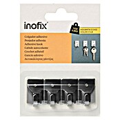 Inofix Colgador adhesivo 2019 (4 uds., Acero inoxidable, Plateado, Rectangular)