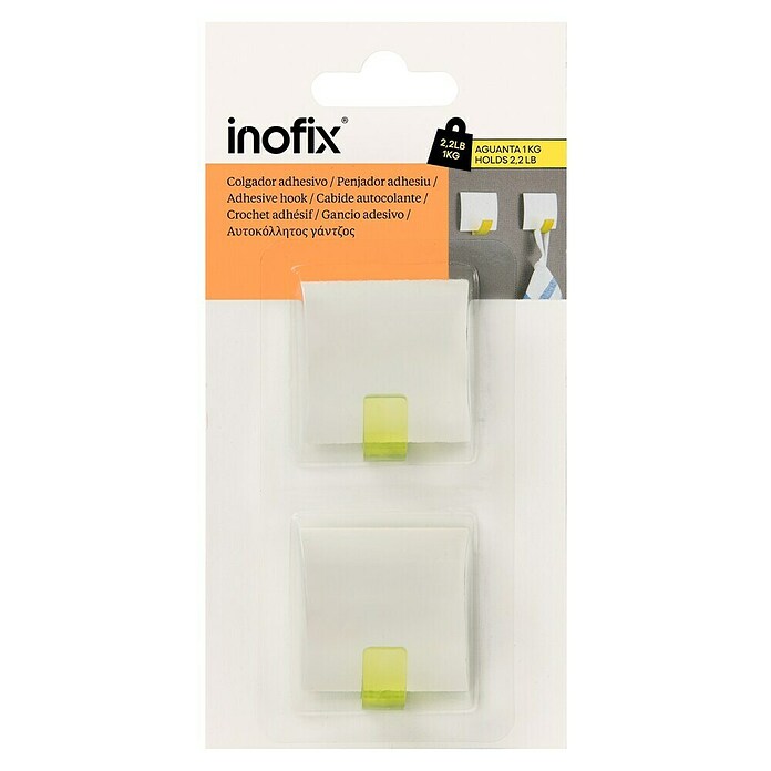 Inofix Colgador adhesivo 	 2310 (1 ud., Verde, Cuadrado)