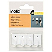 Inofix Colgador adhesivo 2019 (4 uds., Blanco, Rectangular)