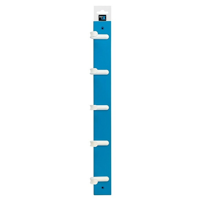 Inofix Perchero 3707 (L x An x Al: 48,8 x 6 x 5,2 cm, Número de ganchos: 5, Azul, Madera)