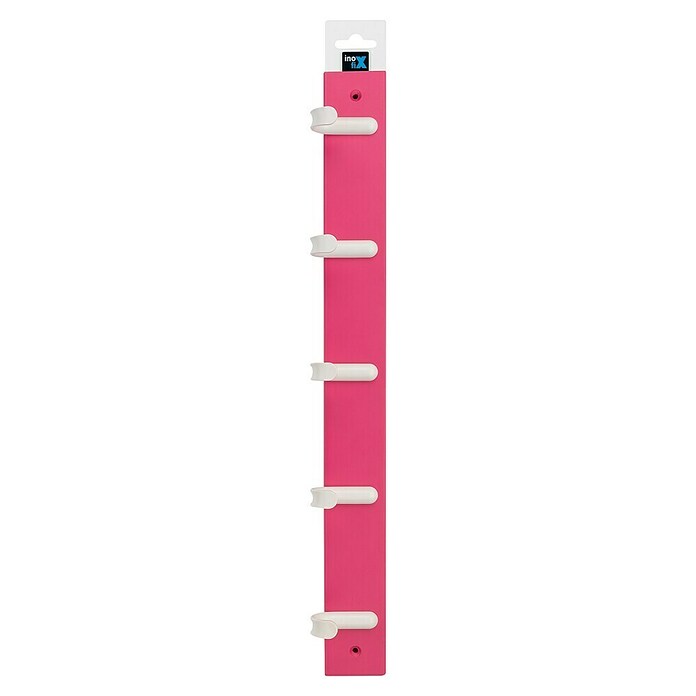 Inofix Perchero 3707 (L x An x Al: 48,8 x 6 x 5,2 cm, Número de ganchos: 5, Rosa, Madera)
