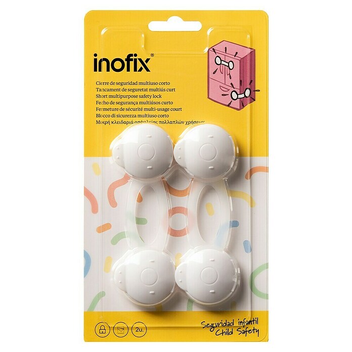 Inofix Cierre para muebles 5101-2- (Blanco, Tipo de montaje: Pegado)