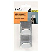 Inofix Colgador adhesivo 2078 (2 uds., Acero inoxidable, Blanco, Cuadrado)