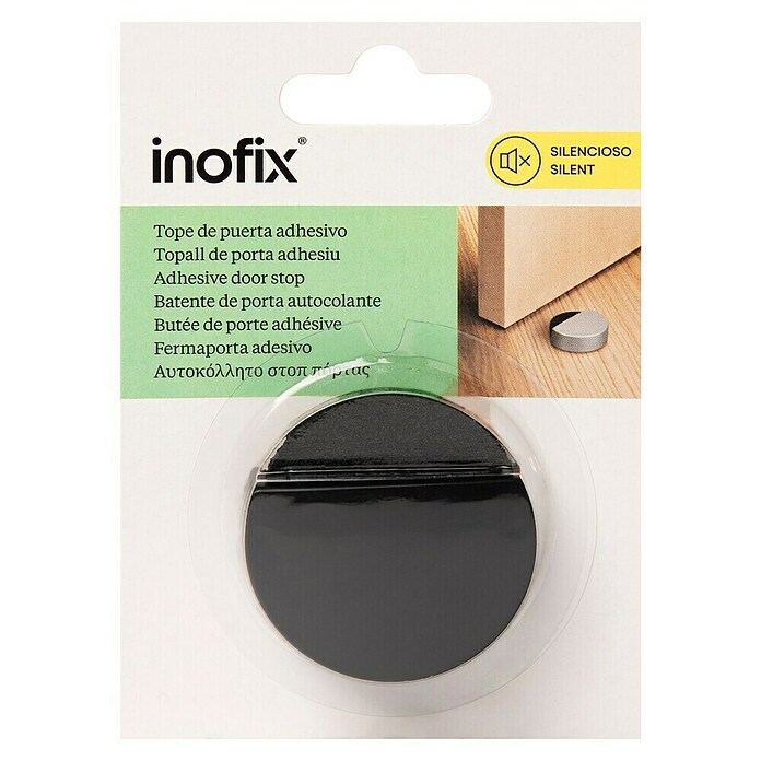 Inofix Tope de puerta 2027 (Plástico, Negro)