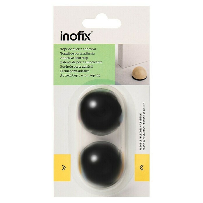 Inofix Tope de puerta 2033 (Plástico, Negro)